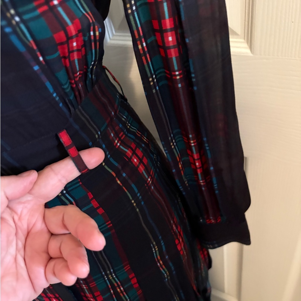 Women’s J. Crew size XXS Elegant Plaid Sheer Dress NWT $268 - Picture 5 of 12